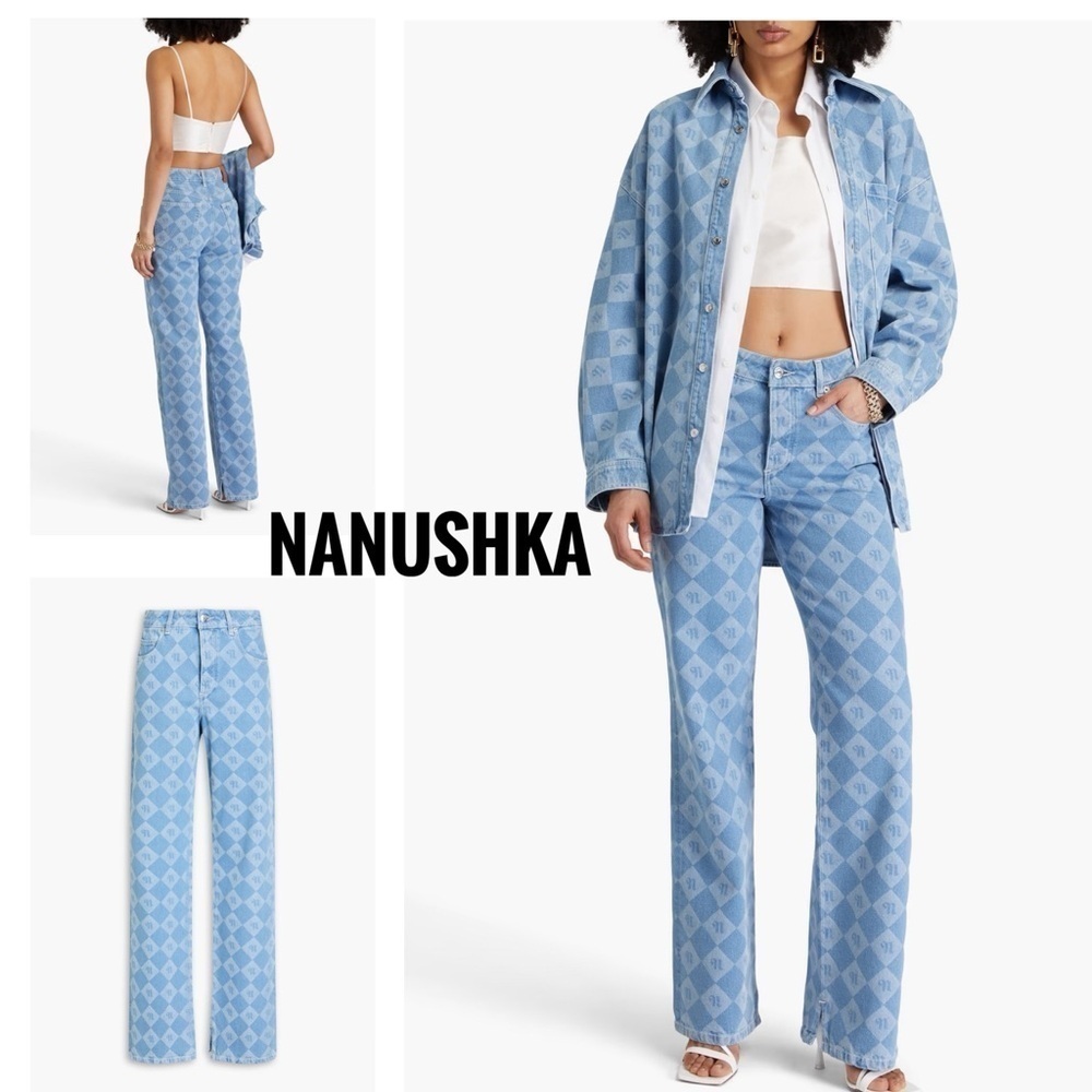 BNWT Nanushka Maeson/mid-rise/straight leg with inner slit size 25 waist 14”